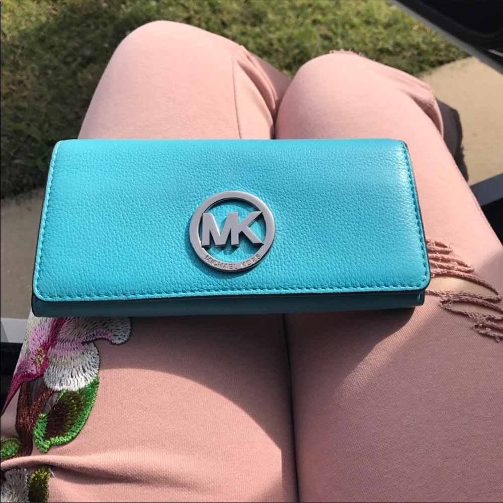 Blue Michael Kors wallet